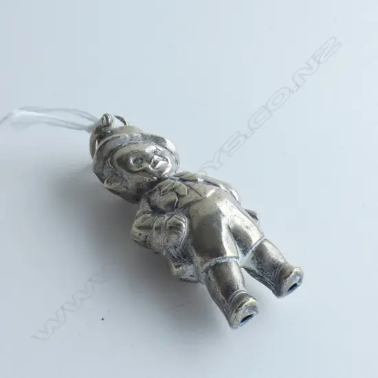 SILVER PLATE BABY RATTLE (LITTLE BOY)