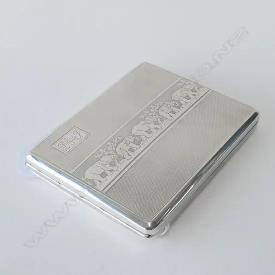 935 SILVER DECO CIGARETTE CASE 119 GRAMS