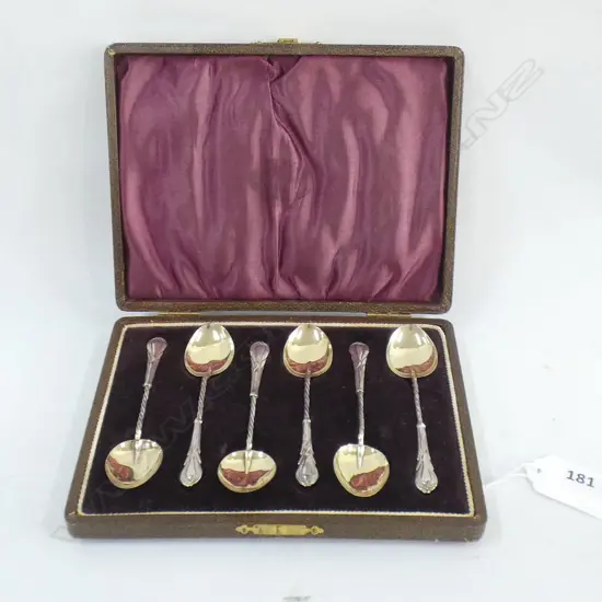 SET OF 6 STG TEASPOONS, CASED 29 GRAMS