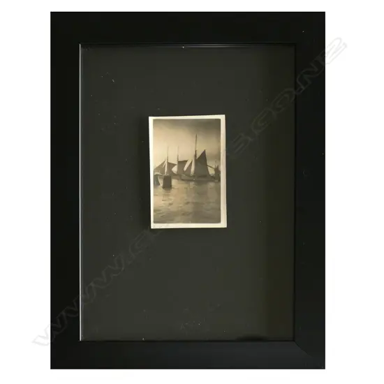 JOHN WEEKS - ALBUMEN PHOTOGRAPH DHOWS IN HARBOUR 60 X 40MM