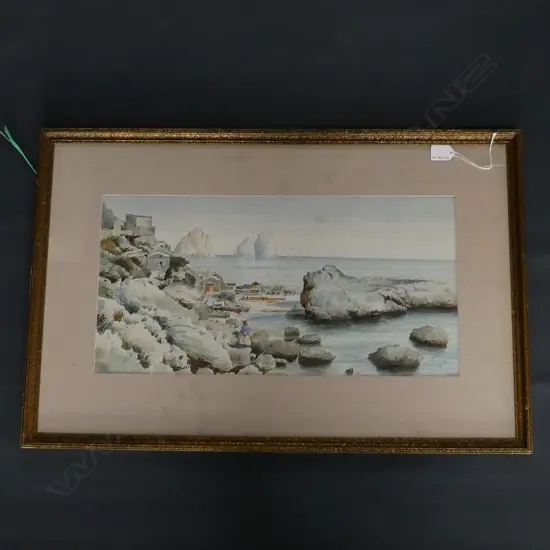 ARTIST UNKNOWN, 'NAPOLI', W/COLOUR, SIGNED & ENTITLED, 270 x 540mm