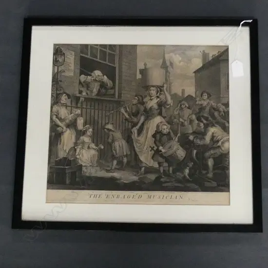 Wm HOGARTH 18thC ENGRAVING 'THE ENRAGED MUSICIANS' 350 x 390mm