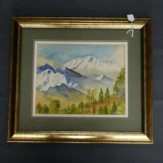 M GRAHAM, MOUNTAIN SCENE, WATERCOLOUR, 265 x 340mm