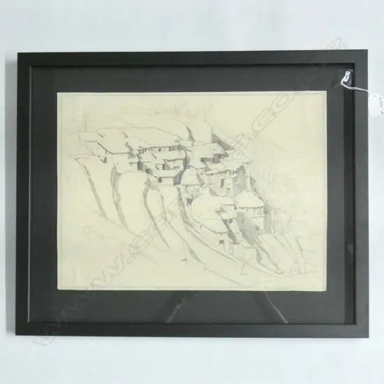 JOHN WEEKS - DEMNATE MOROCCO - DETAILED GRAPHITE SKETCH - SIGNED 300 X 410MM