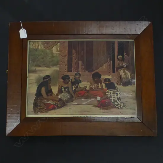 OLD PRINT 'XMAS AT THE KAINGA' 290x400mm