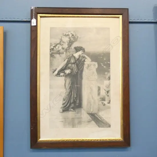 EARLY 20thC PRINT CLASSICAL LADY 520x320mm MARKS TO IMAGE