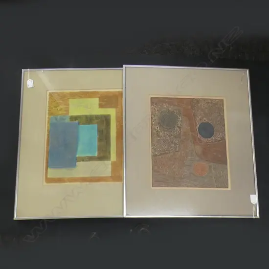 AURIEL SHEARER (1924-2016) 'MYSTERE' ARTISTS PROOF 380x310mm + ANOTHER SIMILAR PRINT (BOTH w. GLASS AF) 