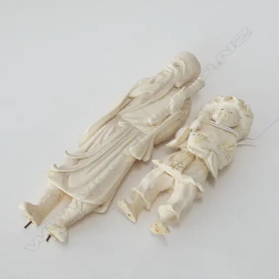 2 ORIENTAL IVORY FIGURES H.155 / 100mm