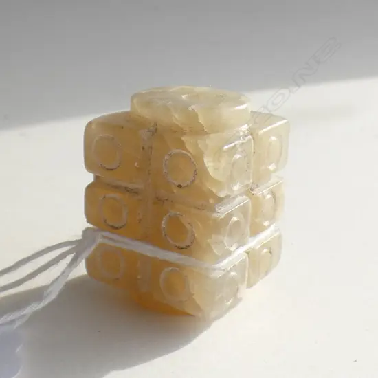 CHINESE CARVED PALE GREEN JADE CONG FORM BEAD