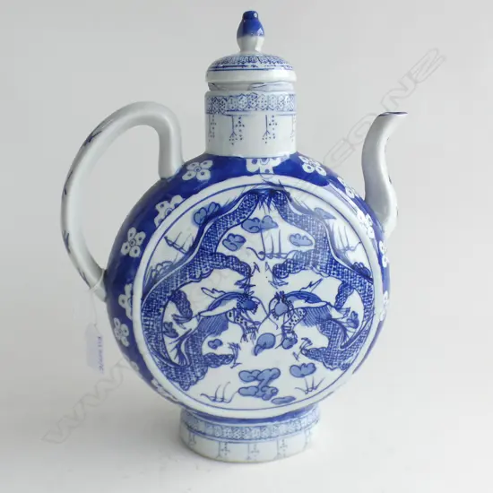 B/W CHINESE CERAMIC MOON JUG H.310mm