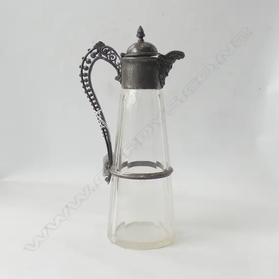 OLD [PEWTER MOUNTED CLARET JUG SLIGHT BRUISE TO BASE H300mm