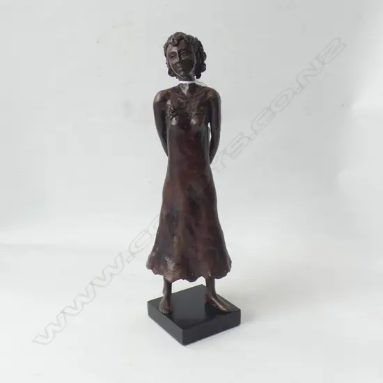 SOLID BRONZE FIGURE OF WOMAN POSSIBLY LADY MARY BARKER HEAD REPAIR 310mm H