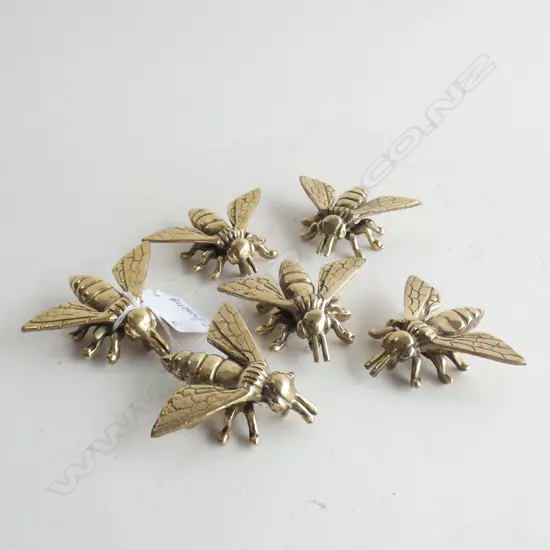 6 POLISHED BRONZE BEES L.60mm