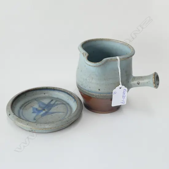 PETER STICHBURY JUG (RIGHT ANGLED HANDLE) + SMALL DISH