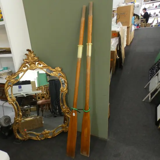 PAIR OF WOODEN OARS L.1800mm