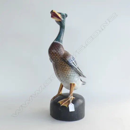 HAND PAINTED CARVED WOODEN DUCK H.510mm