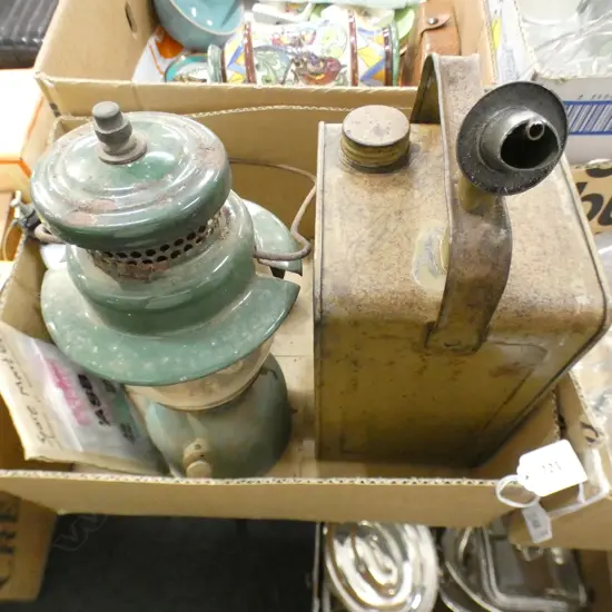 BOX LOT VINTAGE LANTERN ETC