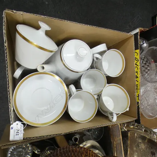 BOX GERMAN FAIRWOOD PORCELAIN WEDDING BAND TEA SET INCL TEAPOT