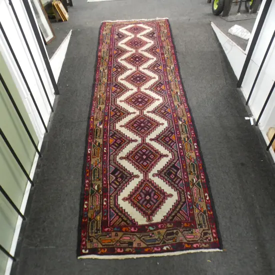 MULTI COLOURED HAND KNOTTED WOOL PILE RUNNER 2940x890mm