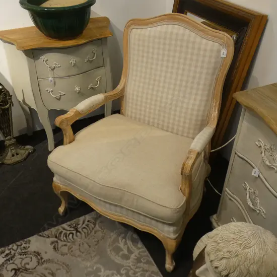 FRENCH STYLE ARMCHAIR IN LINEN
