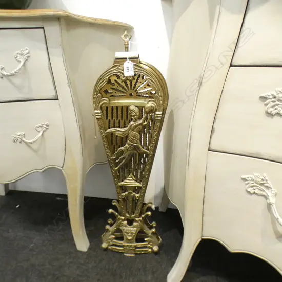 PEACOCK / FAN TAIL BRASS FIRE GUARD SCREEN H.715mm