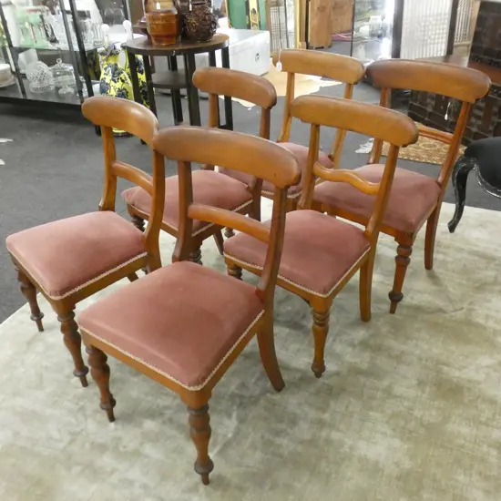 6 ANTIQUE BLADE BACK CHAIRS