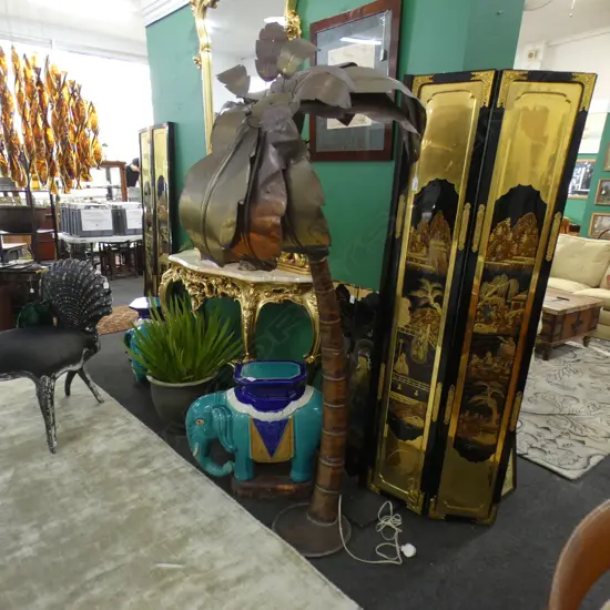 BRASS PALM LAMP HOLLYWOOD REGENCY STYLE H.1600mm