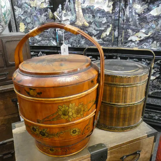 2 CHINESE STORAGE CONTAINERS H.400mm