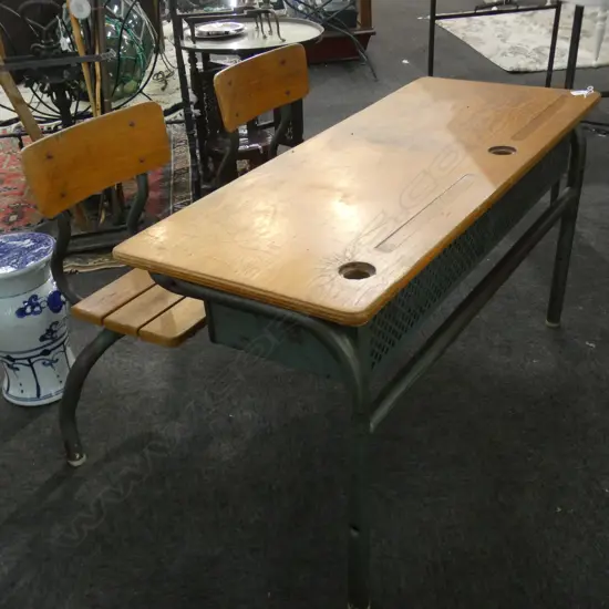 VINTAGE SCHOOL DESK W.1100mm