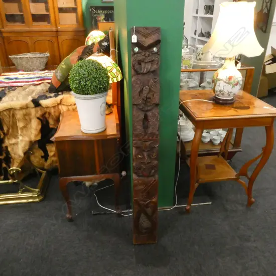 CARVED WOODEN MAORI TOTEM L.1275mm