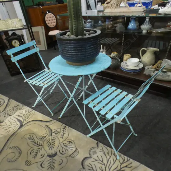 3 PCE AQUA METAL PATIO SET AF