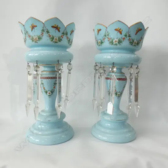 PR PALE BLUE VICTORIAN LUSTRES H.355mm