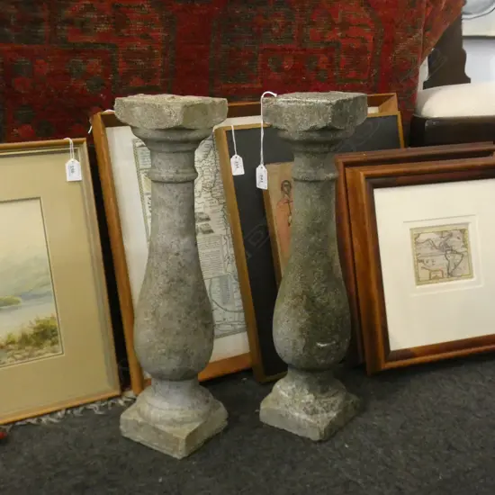 PR VINTAGE CONCRETE BLUSTRADES / CANDLE HOLDERS H.525mm