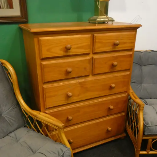 10 DRAWER PINE TALL BOY L 900MM