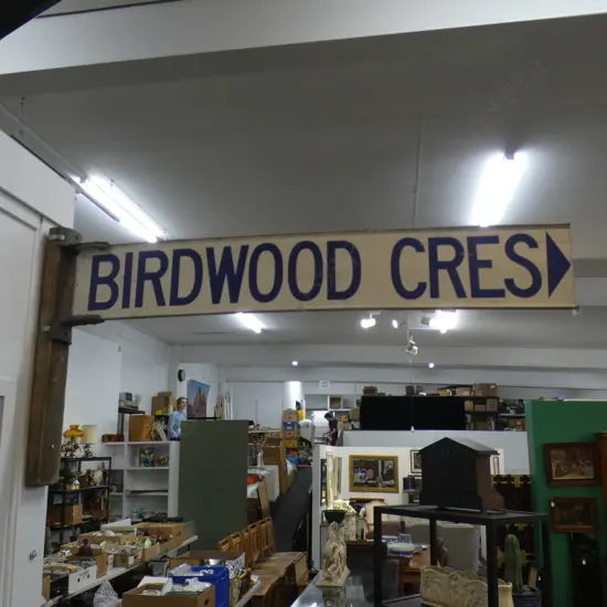 VINTAGE BIRDWOOD CRES SIGN W.1275mm