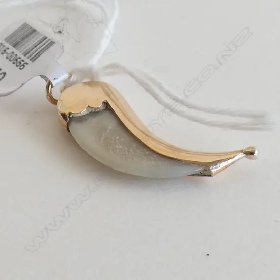 9CT GOLD AND TIGER CLAW PENDANT 1.3gm