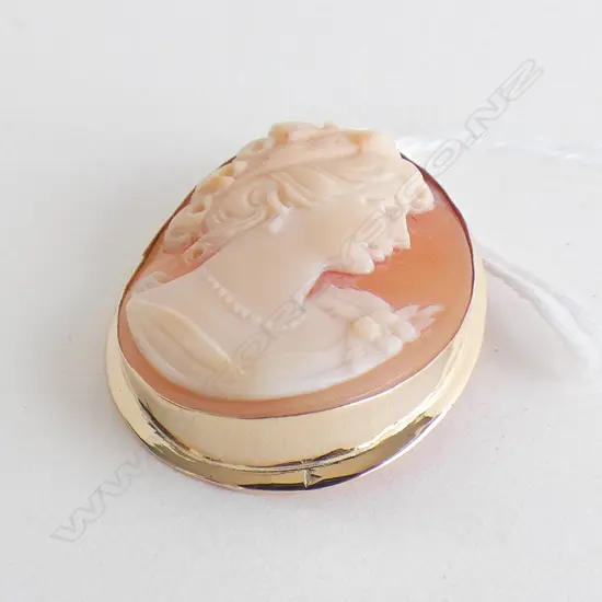 18CT GOLD CAMEO PENDANT 3.8gm
