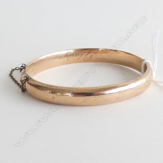 9CT VICTORIAN BANGLE 16 GRAMS A/F R/GOLD CHAIN