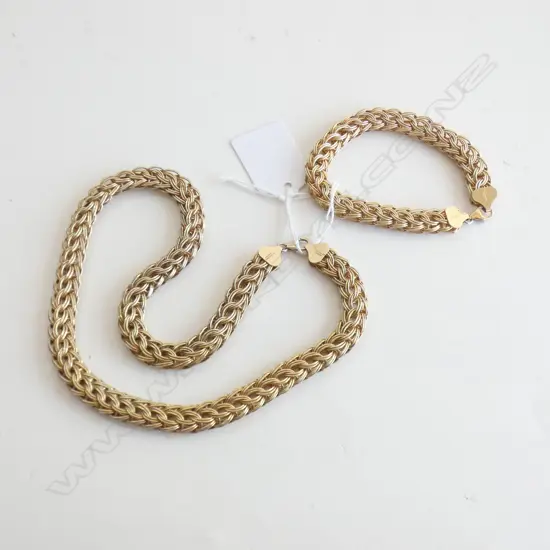 (20232) ROLLED GOLD SILVER WIDE MULTILINK CHAIN & BRACELET
