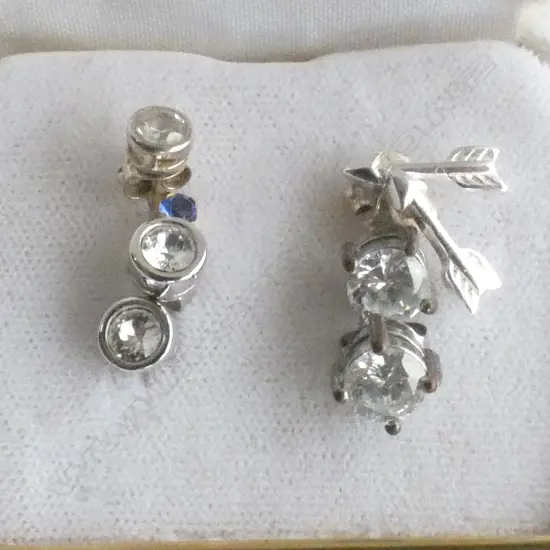 3 PR  SILVER STUD EARRINGS  + 2 OTHER