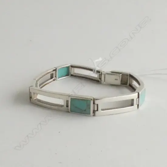 STG SILVER & TURQUOISE BRACELET 22GMS