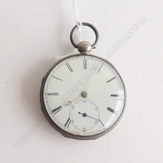 STG SILVER POCKET WATCH. UNKNOWN MAKE. LONDON HALLMARK 1847? NO KEY