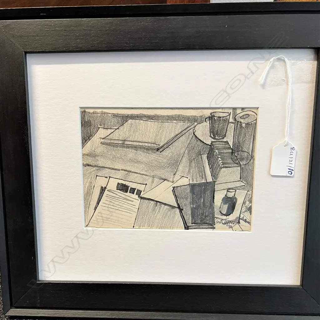 GARTH TAPPER 'STUDY FOR A STILL LIFE' PAINTING. GRAPHITE/INK 1986 130x185mm Image 1++