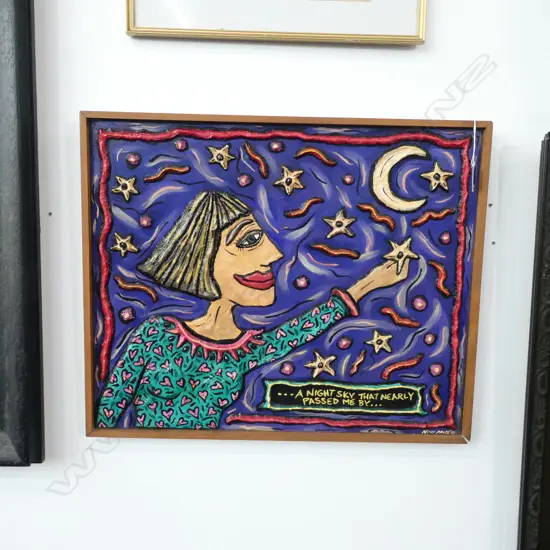 OIL ON BOARD 'A NIGHT SKY THAT NEARLY PASSED ME' BY NICKI PRICE