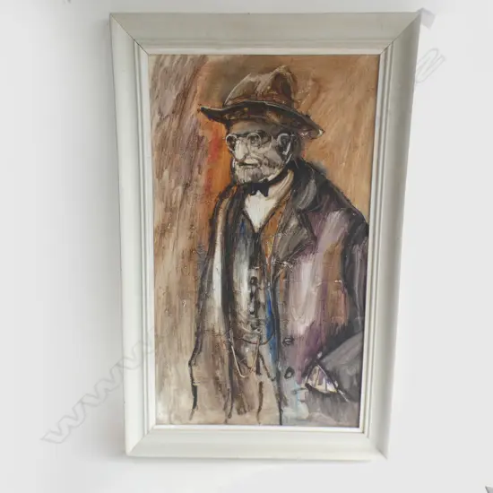 ATTRIBUTED/AFTER GARTH TAPPER OIL 'GRANDFATHER' UNSIGNED. Details verso 740x430mm