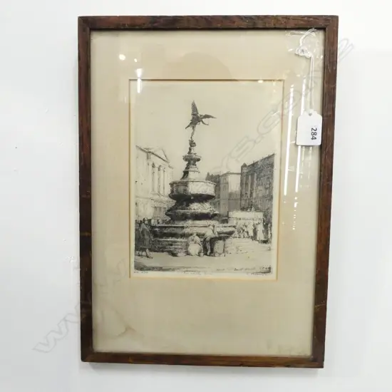ETCHING - PICCADILLY CIRCUS - SIGNED H 250MM