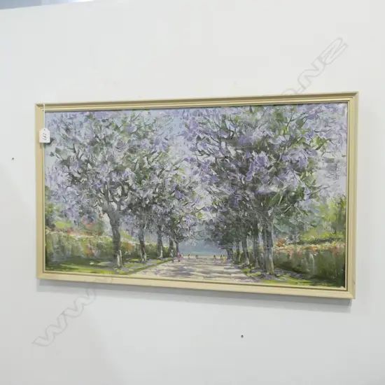 4 ARTWORKS; DON DAVEY NEW ORLEANS / B/W JAZZ PRINT / PURPLE TREES OIL 395x715mm / SIGNED DARK OIL  