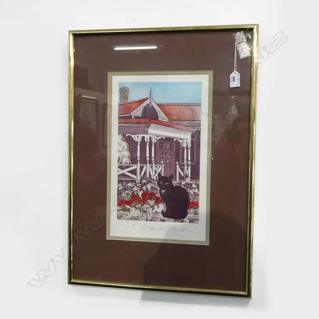 KAREL BURROWS 'COTTAGE CAT' 16/80 335x200mm Image 1++