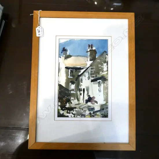 IAN WEATHERHEAD (ENGLISH 1932–) 'SEWING IN THE SUNSHINE' W/C 270x170mm