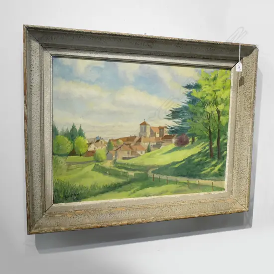 OIL ON BOARD - COUNTRYSIDE HOUSE SCENE - SIGNED 'FANTOU 58'  720 X 530MM